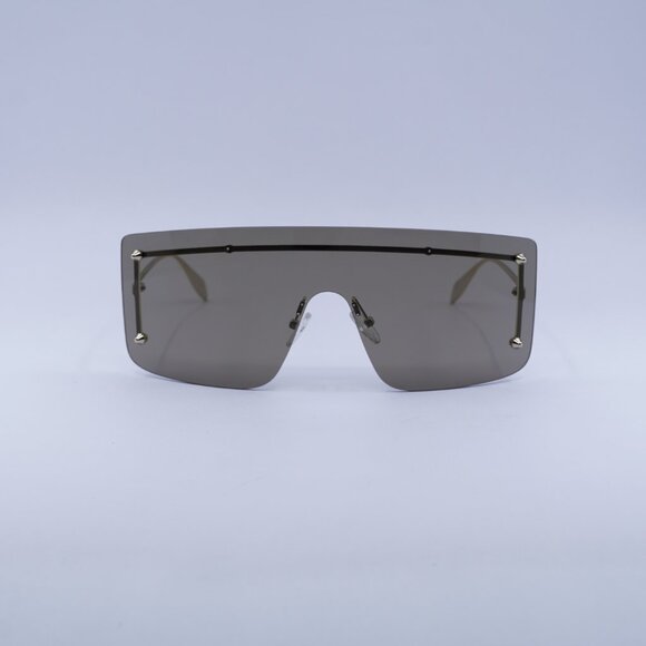 🕶️ New Alexander McQueen AM0412S 002 Sunglasses - Gold Frame, Brown Lenses - Picture 3 of 10